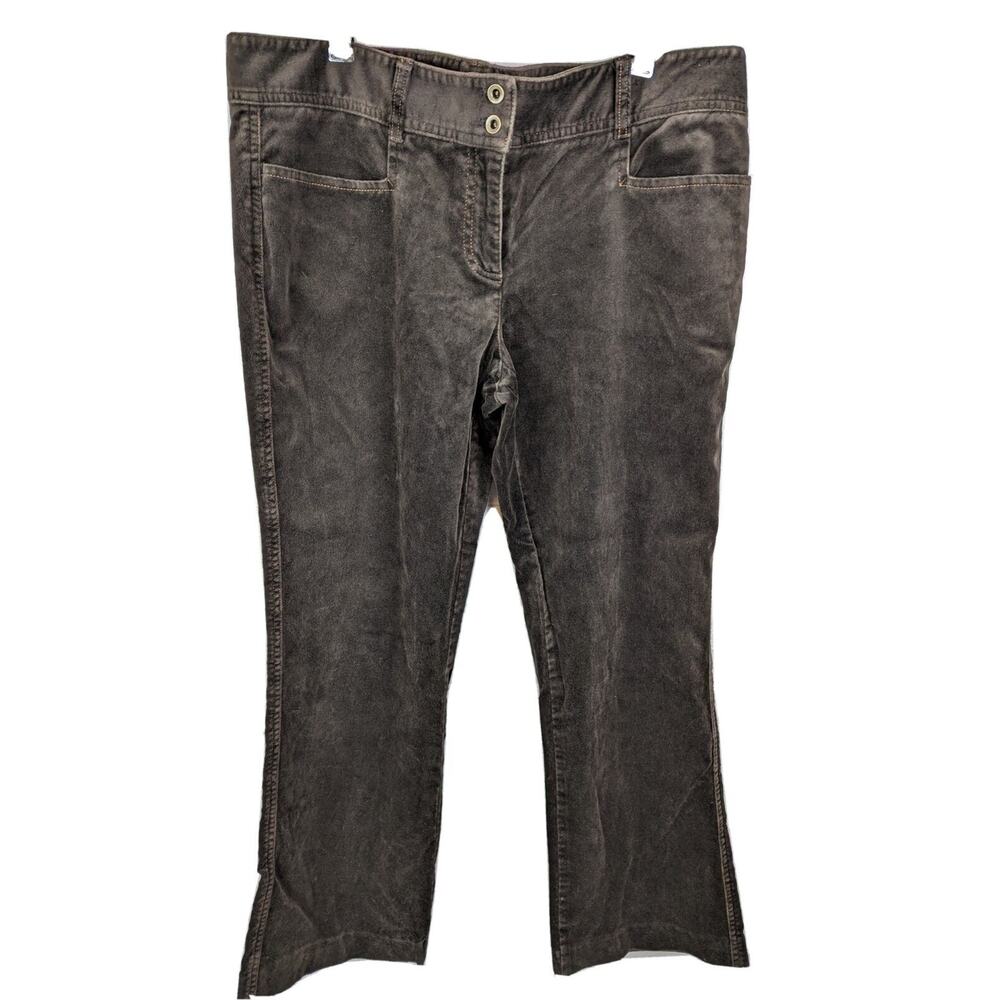 Worth New York Women's Sz 12 Velvet Tapered Pant Brown